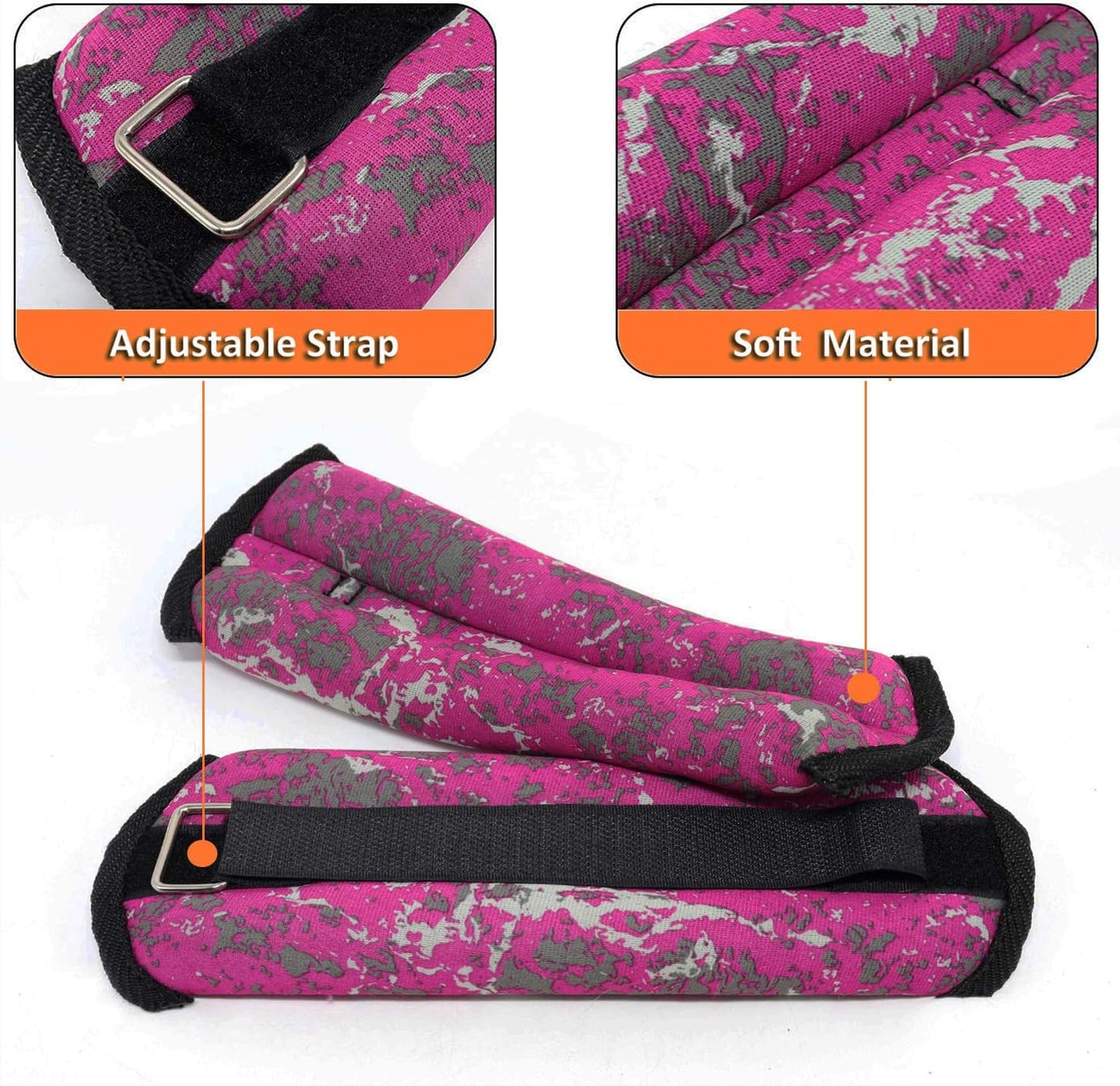 Ankle Weights / Wrist Weights Set for Women, Men and Kids, Durable Strength Training Weights with Adjustable Strap for Fitness, Exercise, Walking, Jogging (2 Lbs Pair (1 Lb Each)-Red)