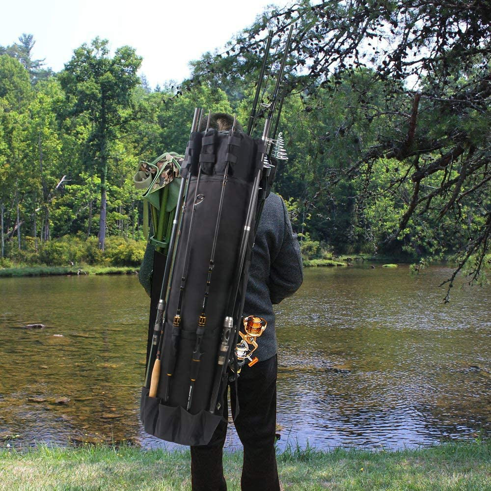 Fishing Rod Case Pole Holder Bag Large Capacity Fishing Rod Storage Waterproof Travel Carry Case Bag Fishing Gear Gifts for Fishermen