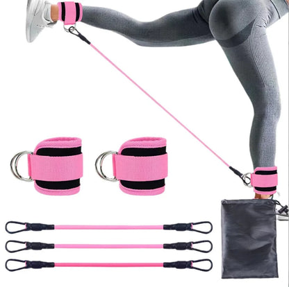 Leg and Glute Resistance Bands with Ankle Strap for Hip Fitness Training and Workout Exercises