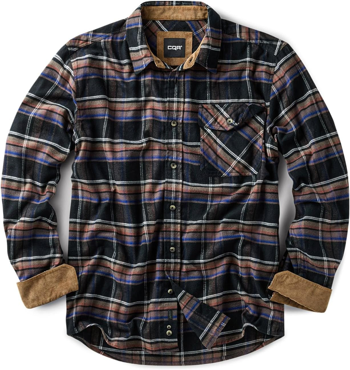 Men'S 100% All Cotton Button down Flannel Shirts, Long Sleeve Brushed Warm Soft Casual Outdoor Plaid Shirt