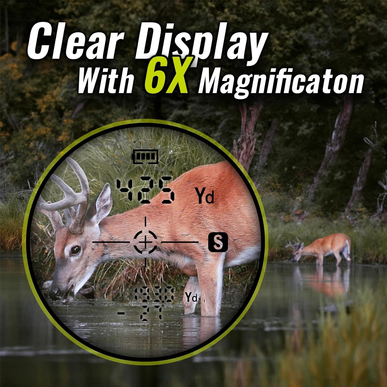 Hunting Rangefinder with Rechargeable Battery, 700/1000Y Camo Laser Range Finder 6X Magnification, Distance/Angle/Speed/Scan Multi Functional Water-Resistant Rangefinder with Case