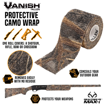 Vanish Protective Camo Wrap - 15 Foot Reusable Roll - Max-7 Camo