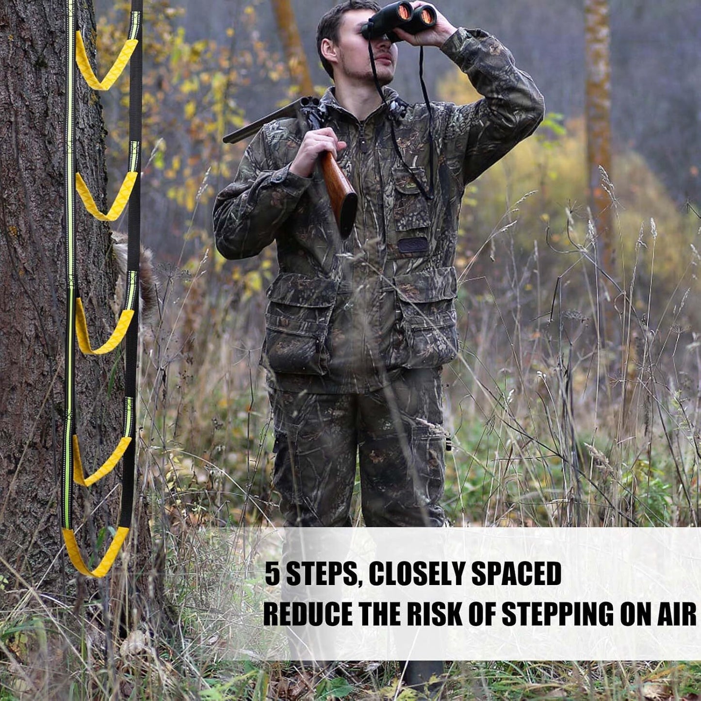 5-Step Hunting Climbing Aider, Lightweight Hunting Climbing Stick Aider Portable