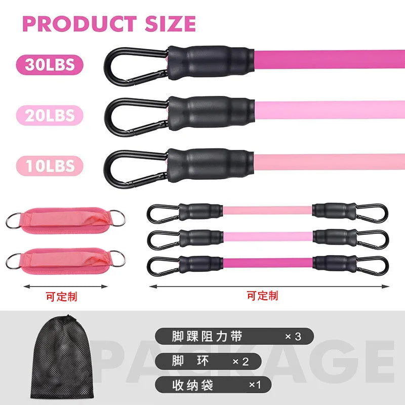 Leg and Glute Resistance Bands with Ankle Strap for Hip Fitness Training and Workout Exercises