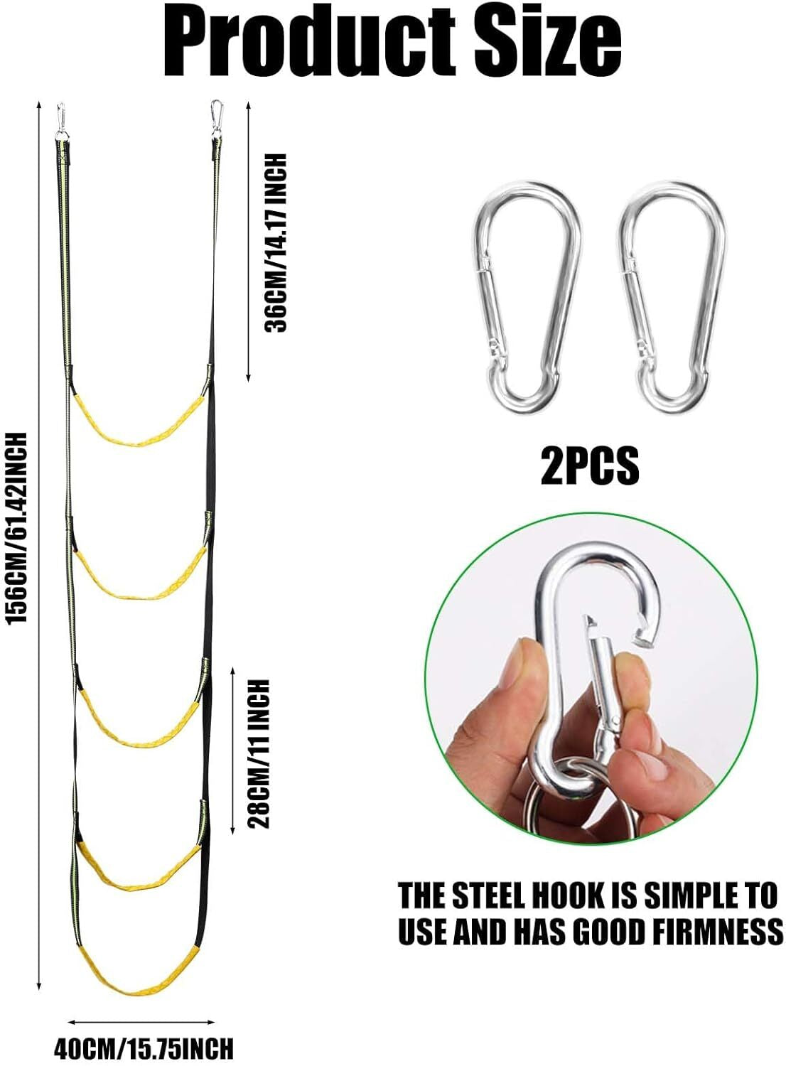 5-Step Hunting Climbing Aider, Lightweight Hunting Climbing Stick Aider Portable