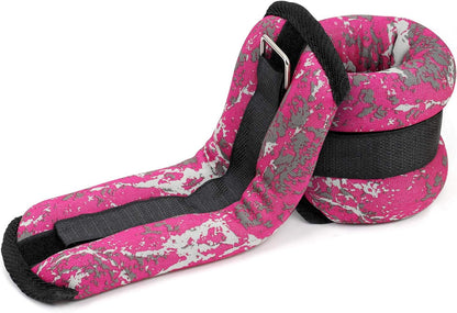 Ankle Weights / Wrist Weights Set for Women, Men and Kids, Durable Strength Training Weights with Adjustable Strap for Fitness, Exercise, Walking, Jogging (2 Lbs Pair (1 Lb Each)-Red)