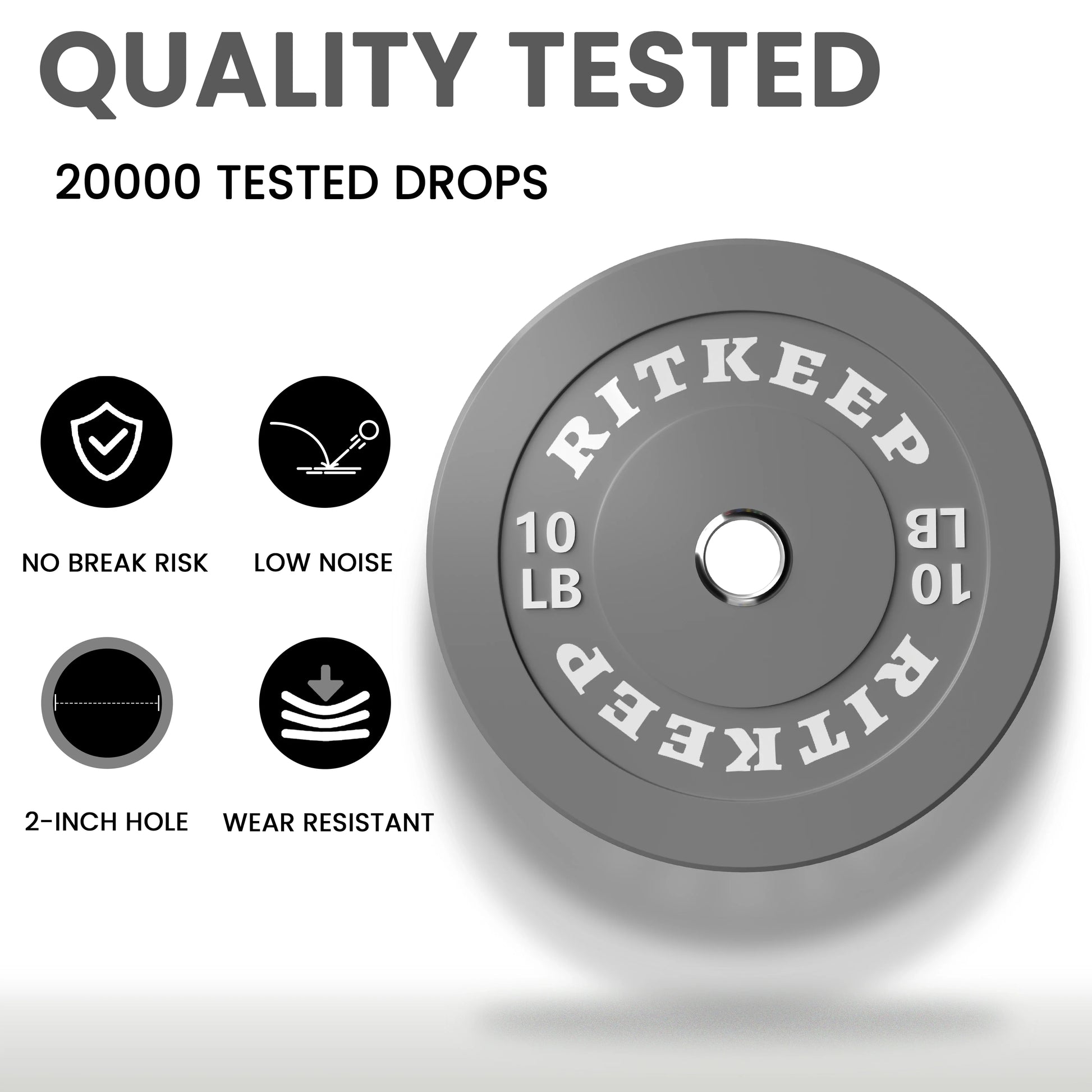 2" Olympic Low Bounce Color Rubber Bumper Weight Plates