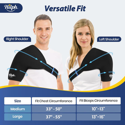 Shoulder Ice Pack Wrap for Rotator Cuff & Arm, Double-Layer Gel Shoulder Cold Therapy Wrap with Compression for Targeted Area, Easy to Put on & Take Off, Flexible Fit for Men & Women, Medium