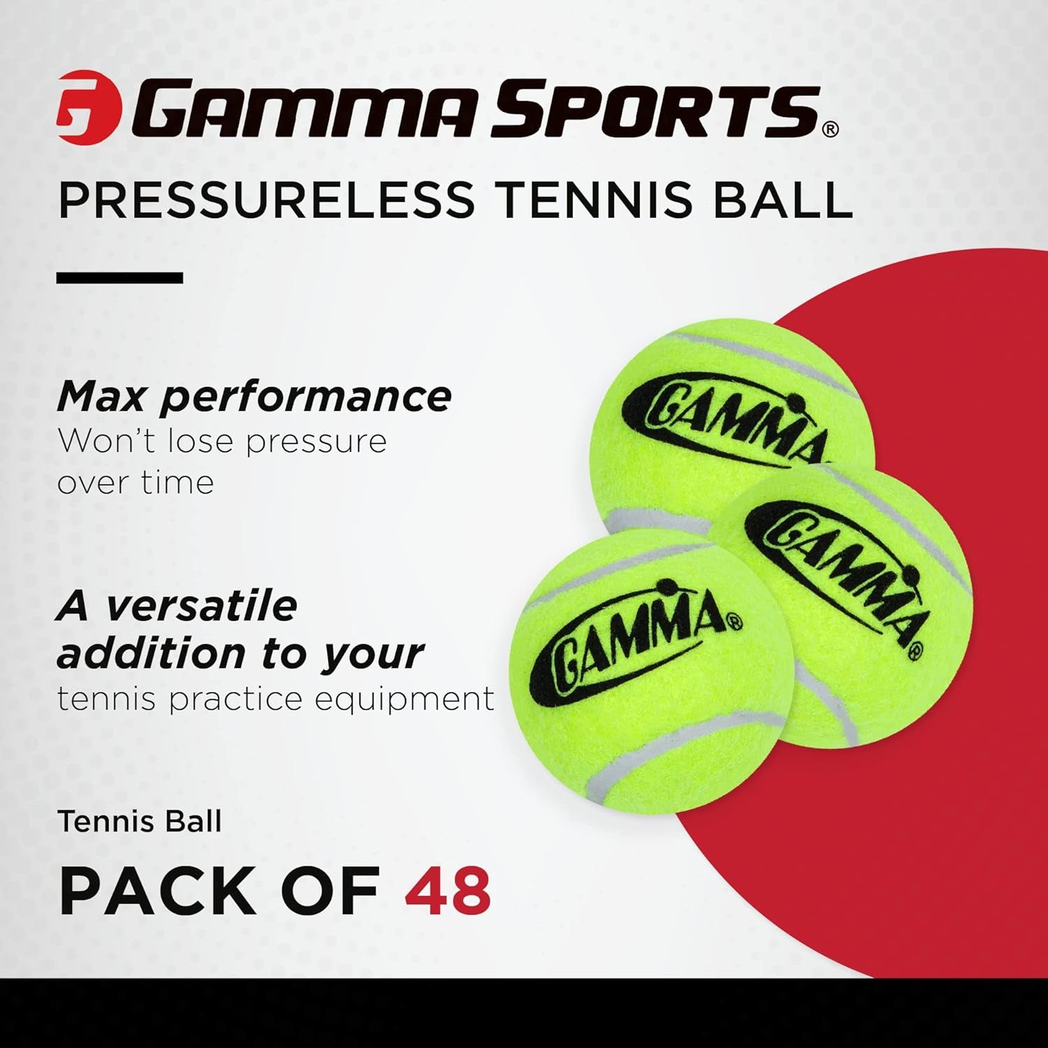 Sports Pressureless Tennis Balls Box - Ideal for Practice, Teaching, and Training with High-Visbility Felt - Indoor and Outdoor Court Play - 48 and 75 Pack Sizes
