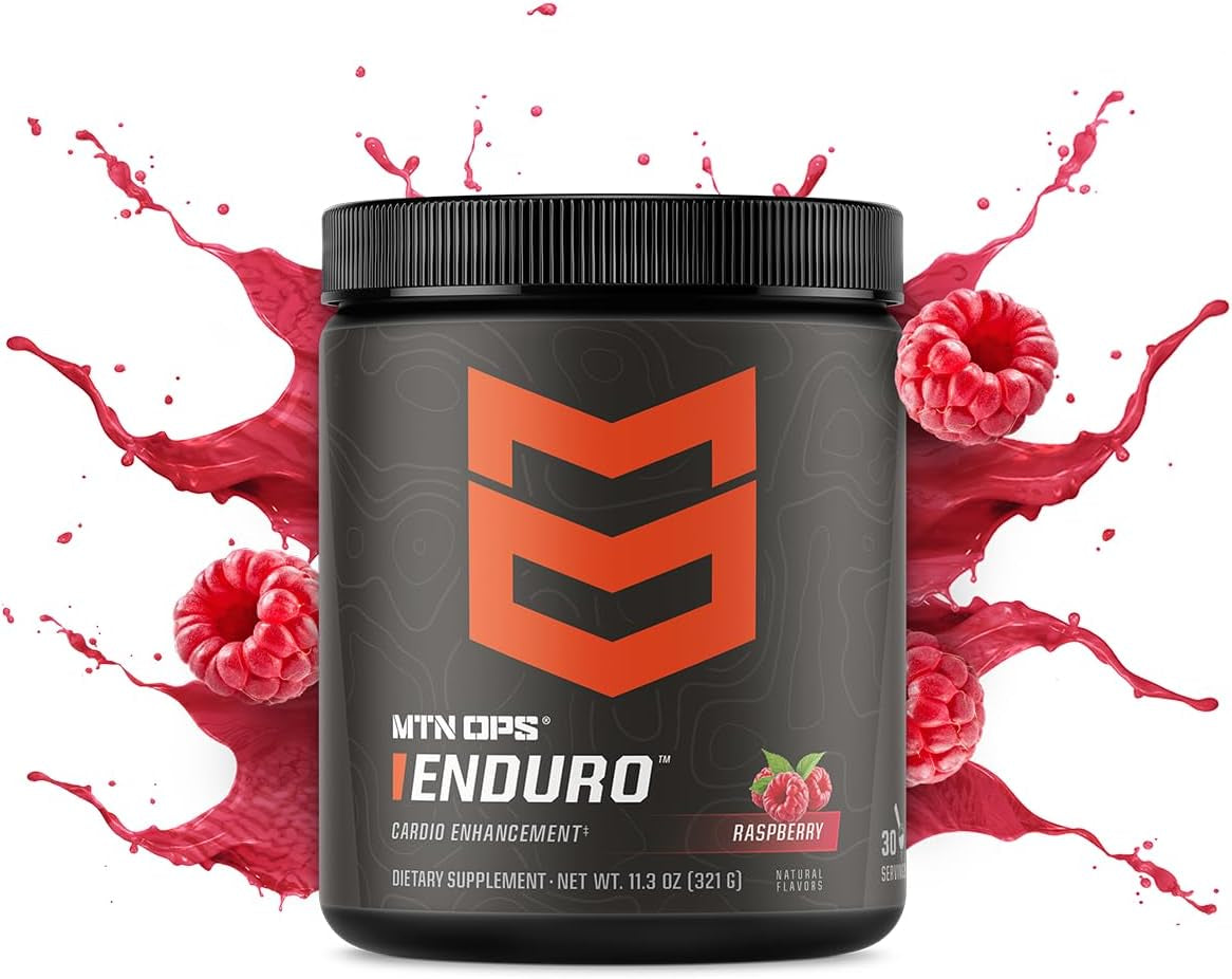 Enduro Nitric Oxide Stim Free Pre Workout | Magnesium Citrate, L Arginine & L Citrulline Caffeine Free Preworkout | 30 Serving Raspberry