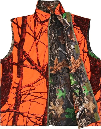 Hunting Heated Vest, Camo Orange Reversible Vest, Game Vest Jacket for Hunting, Lightweight Heating Vest (M)