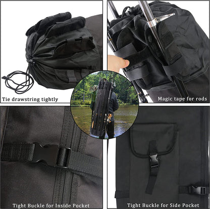 Fishing Rod Case Pole Holder Bag Large Capacity Fishing Rod Storage Waterproof Travel Carry Case Bag Fishing Gear Gifts for Fishermen