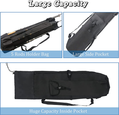 Fishing Rod Case Pole Holder Bag Large Capacity Fishing Rod Storage Waterproof Travel Carry Case Bag Fishing Gear Gifts for Fishermen
