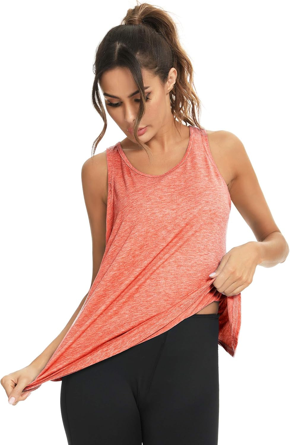 Open Back Workout Top Backless Yoga Shirts Tie Back Workout Tank Activewear Shirts Exercise Yoga Tank Tops (1-3Pack)